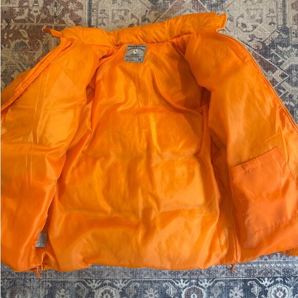Steve & Barry's Double Down orange down feather cropped puffer jacket SIZE M - Picture 4 of 7